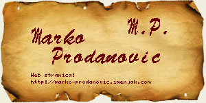 Marko Prodanović vizit kartica